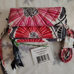 Vera Bradley All In One Crossbody Cherry Blossoms Bag